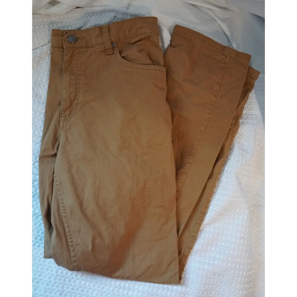 COLOURS Alexander Julian Mens Khaki Straight Leg Jeans 34x32 Denim Stretch